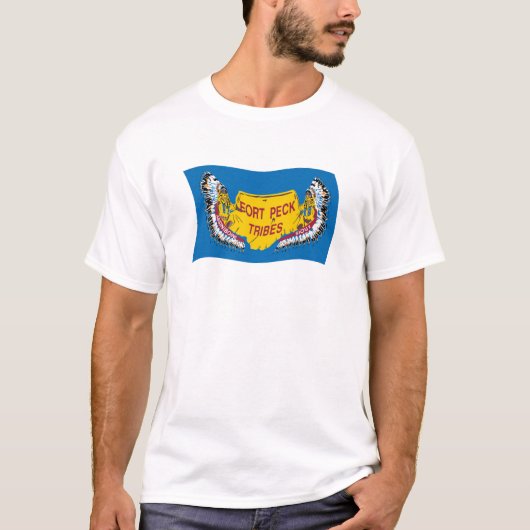 Fort Peck Assiniboine Vlag Shirt (Voorkant)
