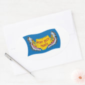 Fort Peck Assiniboine Vlagsticker Ovale Sticker (Envelop)