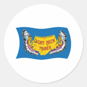 Fort Peck Assiniboine Vlagsticker Ronde Sticker