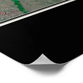 Fort Peck Lake Montana van ruimtesatellietkunst Poster (Hoek)