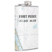 Fort Pierce FL Latitude Lengtegraad Nautical Chart Heupfles (Rechts)