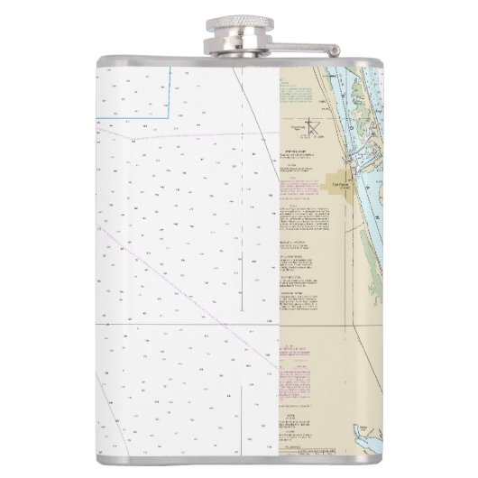 Fort Pierce FL Latitude Lengtegraad Nautical Chart Heupfles (Achterkant)