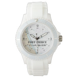 Fort Pierce FL Latitude Lengtegraad Nautical Chart Horloge