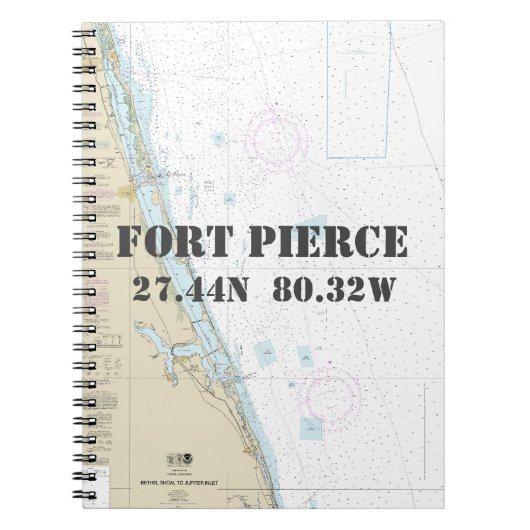 Fort Pierce FL Latitude Lengtegraad Nautical Chart Notitieboek (Voorkant)