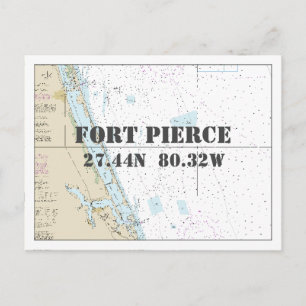 Fort Pierce FL Nautical Chart Latitude Lengtegraad Briefkaart