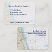 Fort Pierce FL Nautische Grafiek Schoon Fris Blauw Visitekaartje (Voorkant / Achterkant)