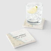 Fort Pierce, Florida Authentic Boating Chart Stenen Onderzetter (Zijkant)