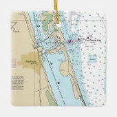 Fort Pierce Forida Chart Keramisch Ornament (Voorkant)