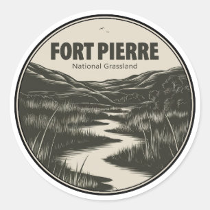 Fort Pierre National Grassland South Dakota Stroom Ronde Sticker