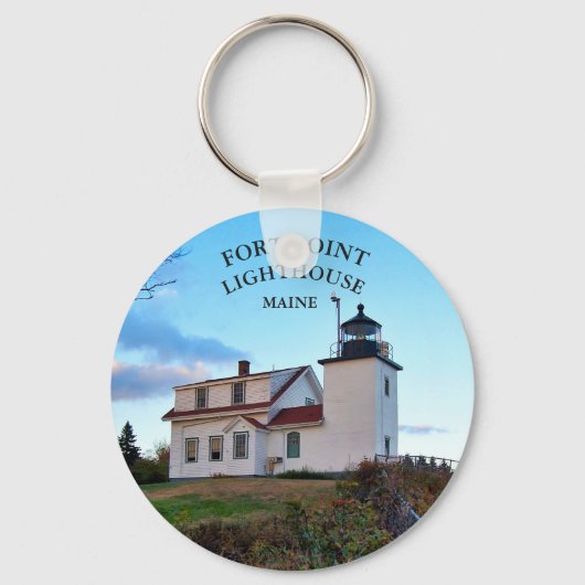 Fort Point Lighthouse Maine Sleutelhanger (Voorkant)