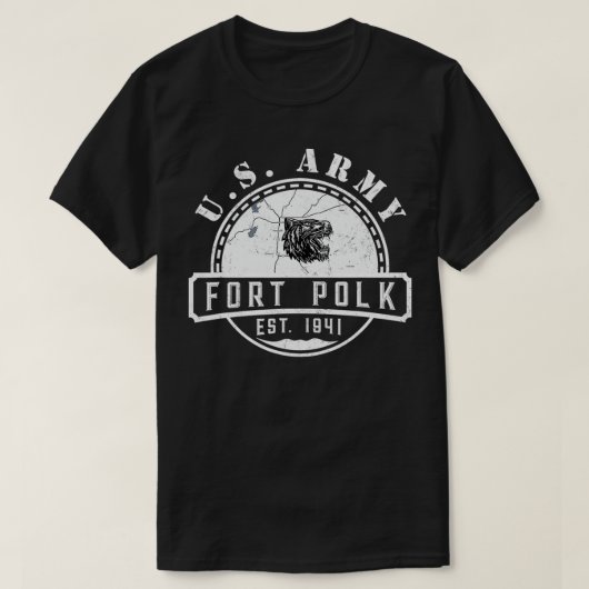 Fort Polk Alumni Louisiana La Tigerland Veterans V T-shirt (Design voorkant)
