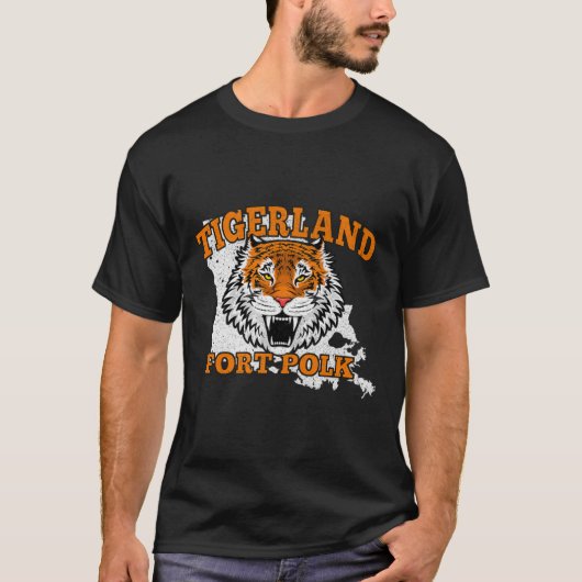Fort Polk Alumni Louisiana La Tigerland Veterans V T-shirt (Voorkant)