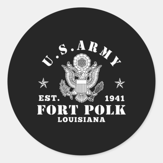 Fort Polk Louisiana Tigerland Ronde Sticker (Voorkant)
