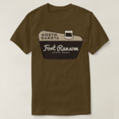 Fort Ransom State Park North Dakota welkomstbord T-shirt (Design voorkant)
