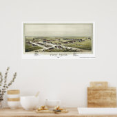 Fort Reno, OK Panorama Kaart - 1891 Poster (Keuken)