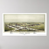 Fort Reno, OK Panorama Kaart - 1891 Poster (Voorkant)