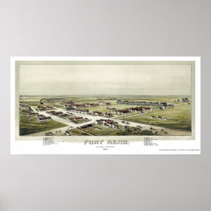 Fort Reno, OK Panorama Kaart - 1891 Poster