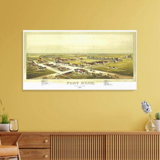 Fort Reno Oklahoma Territory 1891 Lithografie Canvas Afdruk (Insitu (Woonkamer))