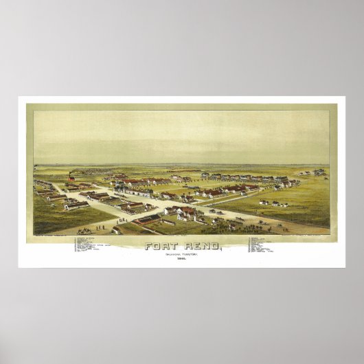 Fort Reno Oklahoma Territory 1891 Lithografie Poster (Voorkant)