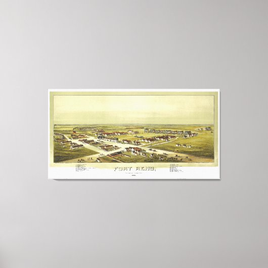 Fort Reno Oklahoma Territory 1891 Lithograph Canvas Afdruk (Voorkant)