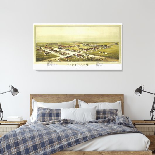 Fort Reno Oklahoma Territory 1891 Lithograph Canvas Afdruk (Insitu (Slaapkamer))