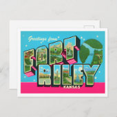 Fort Riley, Kansas  Big Letters Briefkaart (Voorkant / Achterkant)