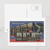 Fort Riley, Kansas - Grote lettertjes Briefkaart (Voorkant / Achterkant)