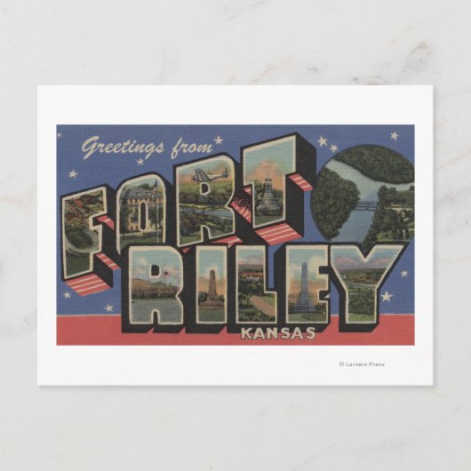 Fort Riley, Kansas - Grote lettertjes Briefkaart (Voorkant)