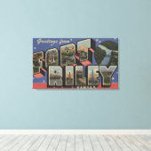 Fort Riley, Kansas - Grote lettertjes Canvas Afdruk (Insitu (Houten vloer))