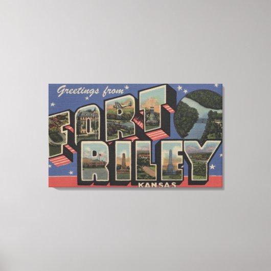 Fort Riley, Kansas - Grote lettertjes Canvas Afdruk (Voorkant)