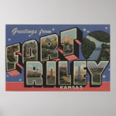 Fort Riley, Kansas - Grote lettertjes Poster (Voorkant)