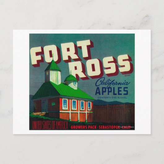 Fort Ross Apple Crate LabelSebastopol, CA Briefkaart (Voorkant)