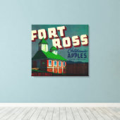 Fort Ross Apple Crate LabelSebastopol, CA Canvas Afdruk (Insitu (Houten vloer))