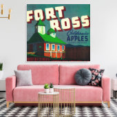 Fort Ross Apple Crate LabelSebastopol, CA Canvas Afdruk (Insitu (Woonkamer))