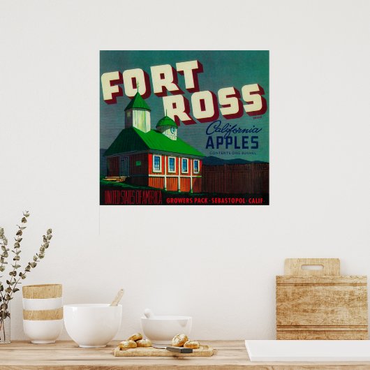 Fort Ross Apple Crate LabelSebastopol, CA Poster (Keuken)