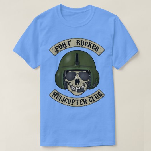 Fort Rucker Helicopter Club T Pilot, hoofd bemanni T-shirt (Design voorkant)