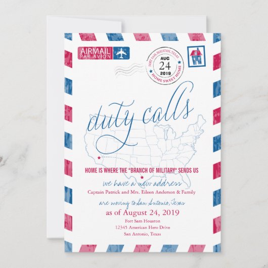 Fort Sam Houston Militaire Beweging Aankondiging (Voorkant)