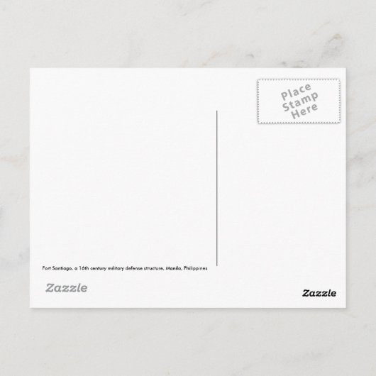 Fort Santiago - Manila Briefkaart (Achterkant)