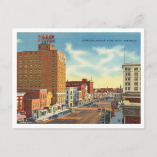 Fort Smith Arkansas Oude Garrison Avenue jaren 40 Briefkaart