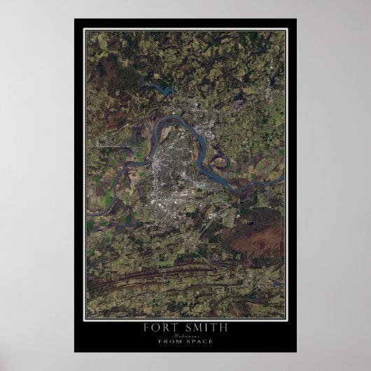 Fort Smith Arkansas van Space Satellite Map Poster (Voorkant)