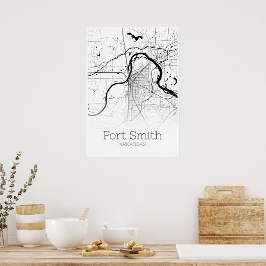 Fort Smith Map - Arkansas - City Map Poster (Keuken)