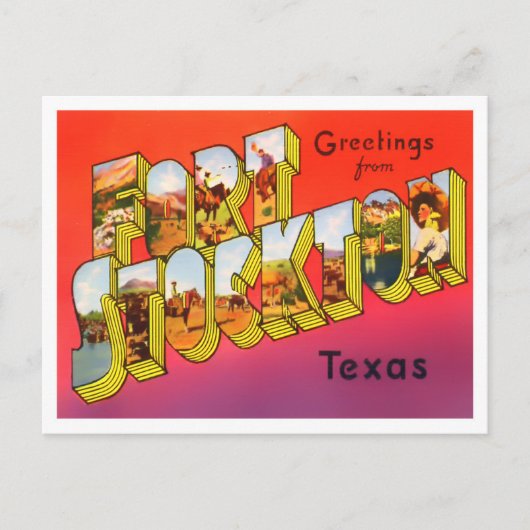 Fort Stockton, Texas  Big Letters Briefkaart (Voorkant)