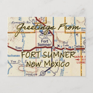 Fort Sumner NM  Map Briefkaart