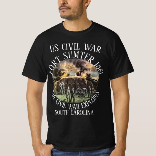 FORT SUMTER AMERIKAANSE BURGEROORLOG SOUTH CAROLIN T-SHIRT (Voorkant)