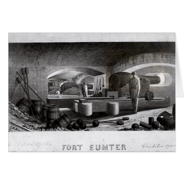 Fort Sumter, binnenste Uitzicht van drie Pistolen  (Voorkant Horizontaal)