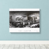 Fort Sumter, binnenste Uitzicht van drie Pistolen  Canvas Afdruk (Insitu (Houten vloer))