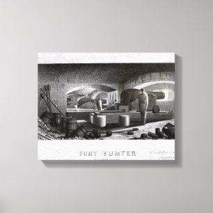 Fort Sumter, binnenste Uitzicht van drie Pistolen  Canvas Afdruk