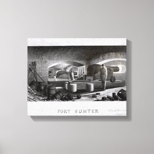Fort Sumter, binnenste Uitzicht van drie Pistolen  Canvas Afdruk (Voorkant)