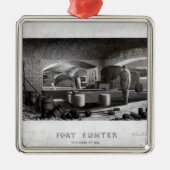 Fort Sumter, binnenste Uitzicht van drie Pistolen Metalen Ornament (Voorkant)