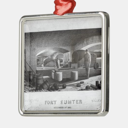 Fort Sumter, binnenste Uitzicht van drie Pistolen Metalen Ornament (Links)